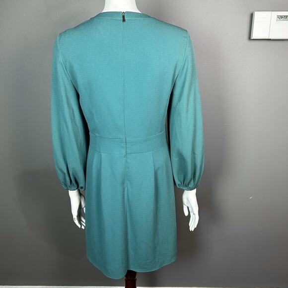 Tibi Dress‎ Size 6 Savana Cutout Crepe Mini Long Sleeve Cypella Teal Green - Picture 5 of 12